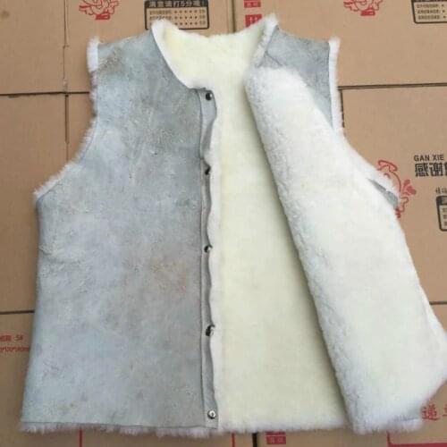 Wool Vest Lamb Fur Fashion Leather Real Fur Coat Warm Middle And Old Aged Sheepskin Inner Fur One Vest