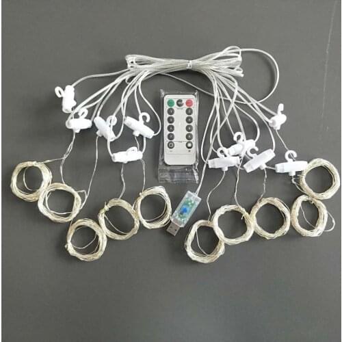 Led Curtain Light Usb With Remote Control 3x3 Meters 300 Lights Hook Type Curtain Light For Indoor Outdoor Decoration