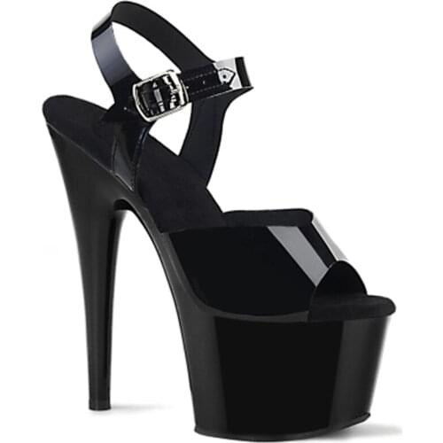 High-heeled shoes womens 15cm platform black summer sandals with thin heels, pole dancing shoes dress catwalk Sandals