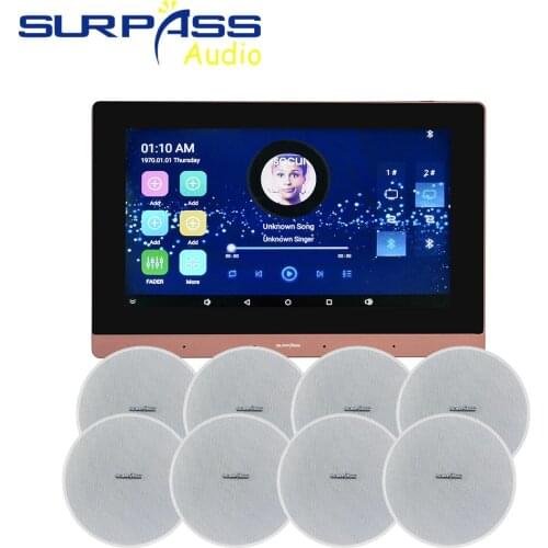 Smart Home Theater Bluetooth Wireless WiFi Stereo In Wall Amplifier Touch Screen Audio Kit PA Ceiling Speaker Background Music