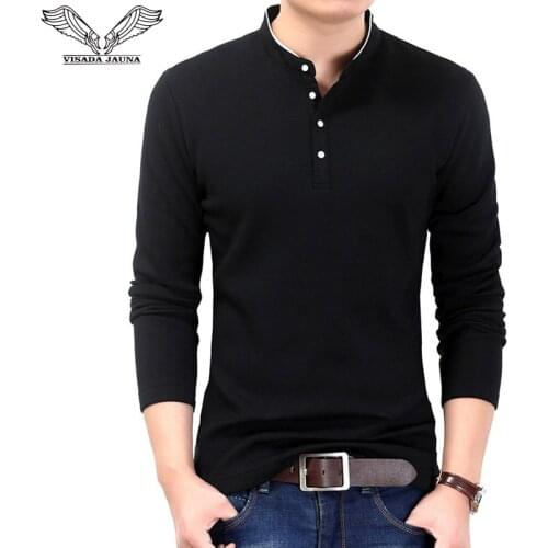VISADA JAUNA Long Sleeve Polos For Men