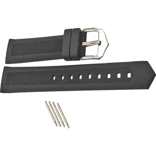 Waterproof Washable Soft Silicone Watchbands Stainless Steel Strap Spring Bar