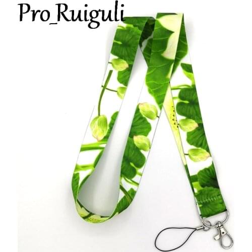30pcs Water lilies flowers vintage cartoon funny Neck Strap Lanyards ID badge card holder keychain Mobile Phone Strap Gifts