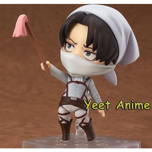 Japan Anime Figure Toy Attack On Titan Levi Cleaning Anime Figure Ver 417 PVC Action Figure Collectible Model Doll Toy Gift 10CM