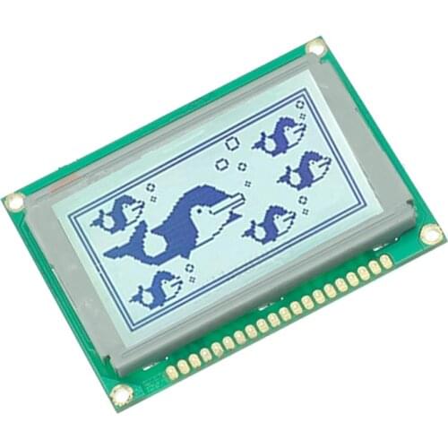 12864 128*64 128x64 Dots MG12864-19 Gray Dimensions 75x55 MM LCD Display Screen FSTN KS0107 KS0108 Compatible With VG12864X