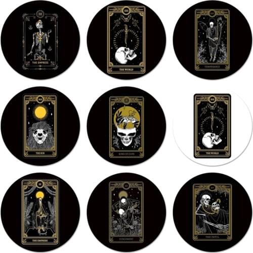 Death Tarot Icons Pins Badge Decoration Brooches Metal Badges For Backpack Decoration