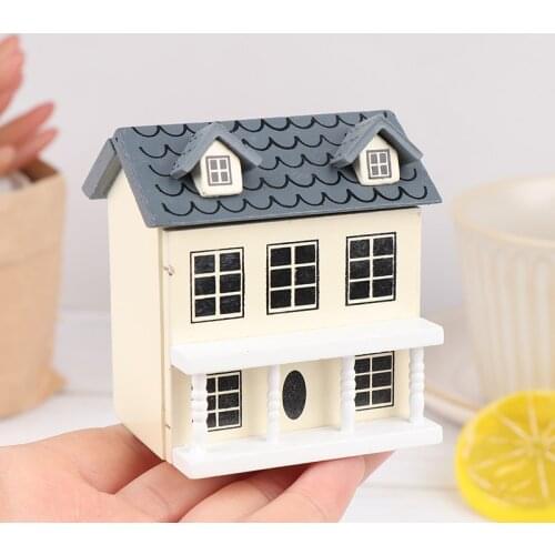 1Pcs Cute Resin House Miniature House Fairy Garden Micro Landscape Home Garden Dollhouse Decor