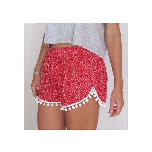 10pcs/lot european style female print shorts lady casual mid waist loose summer shorts