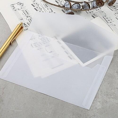 50Pcs Translucent Blank White Parchment Paper Envelope Postcards Invitations Cover Envelopes