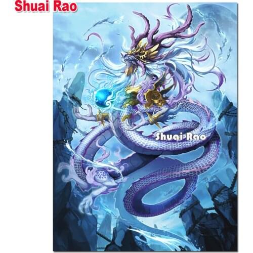 5D diamond painting Dragon Cartoon cross stitch Wall art mosaic diamond embroidery full round drill handmade Boy Gift