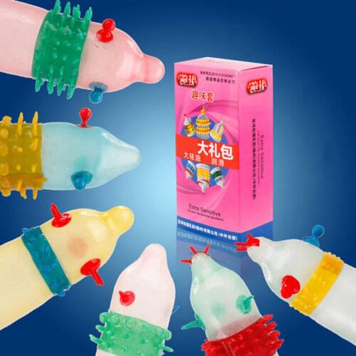Fun spree 6pcs condoms sexy Unique Design Condoms For Men Penis Sleeve Women G spot Sex Condom Sex Toys,Sex products