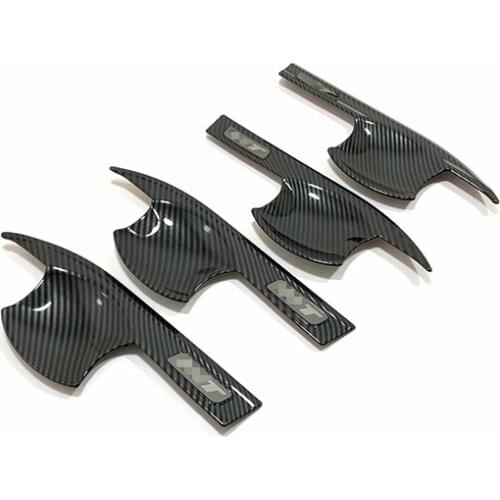 ABS Chrome/Carbon fiber 2020 2021 For Honda Fit Jazz 4 Car Door protector handle Bowl Cover Trim Car styling Sticker accessories