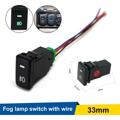 Auto Car Fog Ligh Switch 12V 4-Pin Push Button ON/OFFSwitch w/ LED Backlit for Camry Corolla Ralink Chihyun Land Cruiser