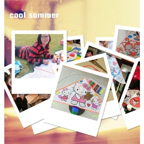 Free shipping new diy kite blank kite 100p/lot kite line nylon fabric kite factory wholesale painting kite suit for kids toys