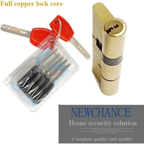 Security door lock cylinderGate lock Cylinder 7 Keys Anti-Theft Entrance Brass Door Lock Lengthened Core Extended Keys