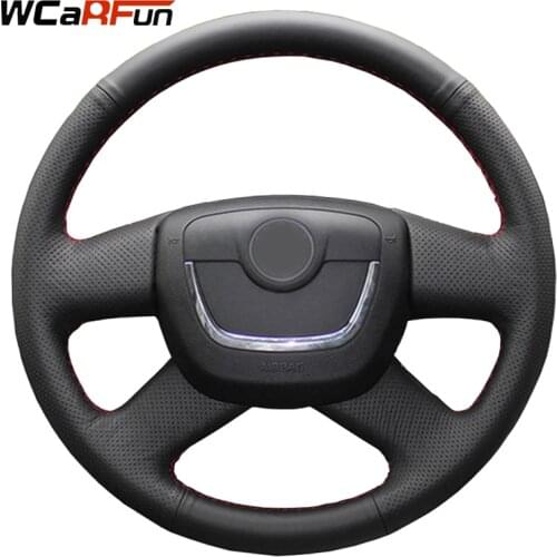 Black Artificial Leather Steering Wheel Cover for Skoda Octavia Superb 2012 Fabia Skoda Octavia a5 2012 2013 Yeti 2009-2013