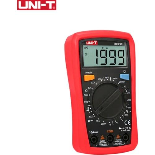 UNI-T UT33C+ Digital Multimeter Auto Range Palm Size AC DC Voltmeter Ammeter Resistance Capatitance Tester