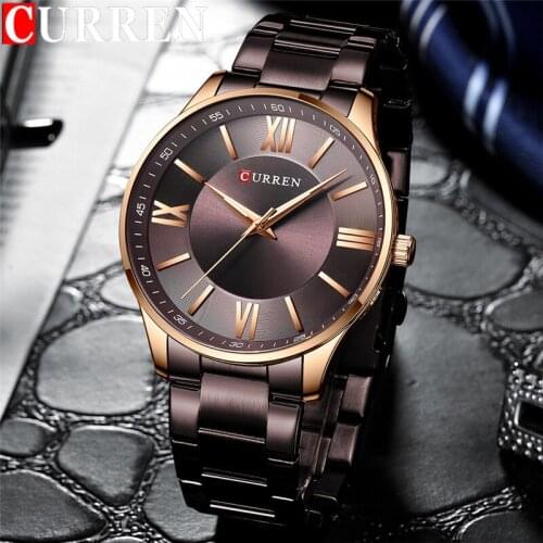CURREN Sport Men Watch Top Brand Luxury Military Army Business Male Clock Coffee Stainless Steel Quartz Man Wristwatch Gift 8383