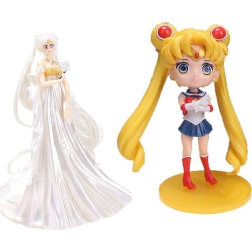 Sailor Moon Figures Kawaii Room Decor Japanese Anime Kids Toys Action Figure Collections Model Doll Ornaments Gifts for Children