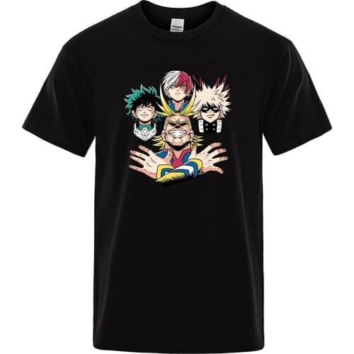 Anime My Hero Academy T-shirt Mens Fashion Brand Clothing Short Sleeve Shirt 2021 Shin Harajuku Street Thin Loose T-shirt Men