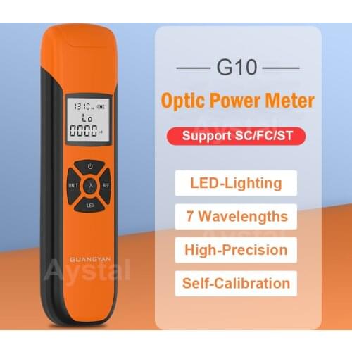 G10 New Optical Power Meter High-Precision Fiber Optic Power Meter With Flash Light Rechargeable Battery OPM Free Shipping