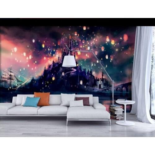 Custom papel DE parede infantil, large castle painting for the sitting room TV children room wall vinyl which papel DE parede