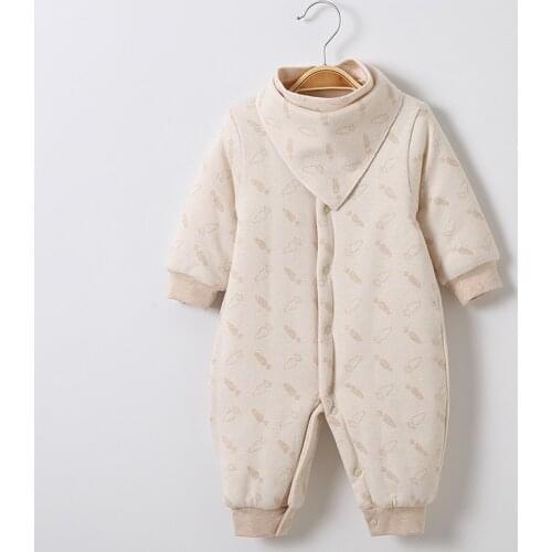 Warm winter baby romper suit cotton thickening baby climb clothes cotton clothing new colored feather cotton-padded jacket