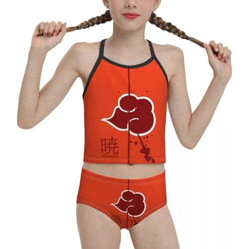 Comic Anime Game Swimsuit for Children young Girls Print Akatsuki (16) Bikini 2021 Wholesale Brand Girl Swimming Suit