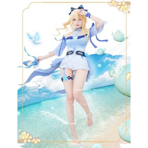 COS Jean Genshin Impact Cosplay Costumes Animation Swimsuit Game Anime COS Costume Halloween Party Female Role Play Dress Suit