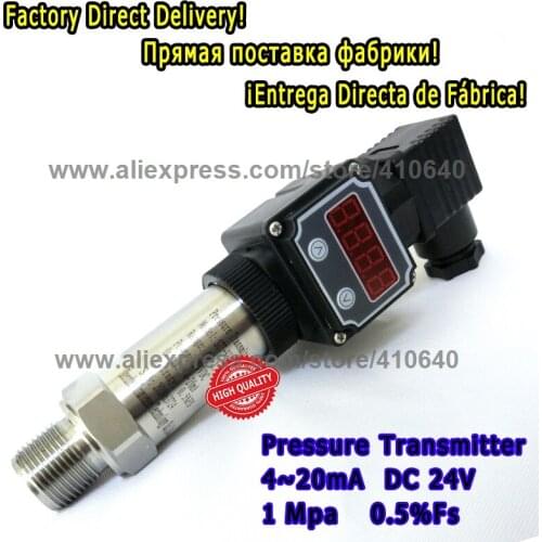 LED Diffused Silicon Digital Display Pressure Transducer 4 to 20mA DC24V M20x1.5 1.0Mpa 0.5% Accuracy Other Range is Available