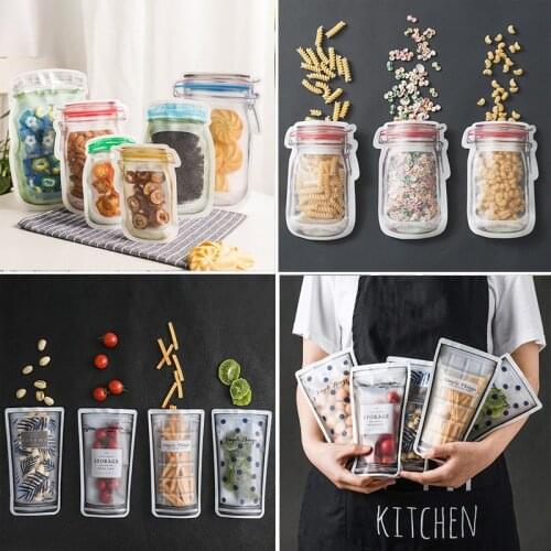 Food Sealing Storage Bag Reusable Refrigerator Fresh Snack Storage Bag Fruit Meat Moisture-Proof Ziplock Kitchen Organizer