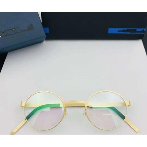 Smal Hand-made Titanium alloy Glasses Frame Men Vintage Round No Screw Eyewear Optical Prescription Brand Eyeglasses Frame Women