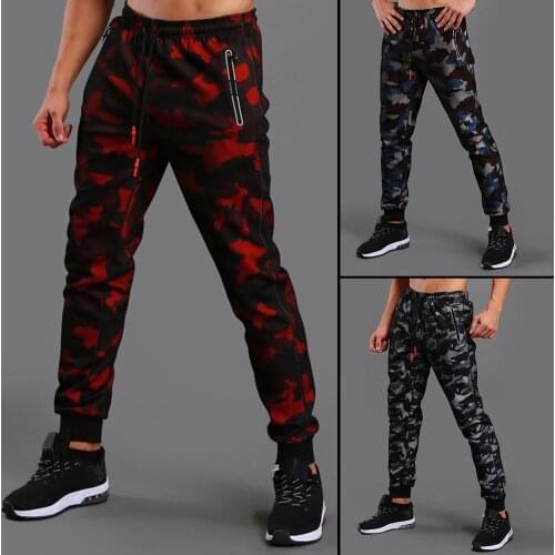 Men Sweatshirts Jogging Pants Men Casual Pants Men Camo Ankle Tie Drawstring Pockets Fitness Running Sports Pants Sweatpants