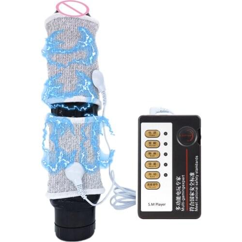 Men Electro Shock Penis Massager Electrical Stimulation Toy Penis Extender physiotherapy Cock Ring Male masturbation Sex Product