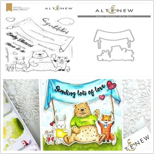 Christmas Bears Metal Cutting Die And Stamp Set For DIY Scrapbooking Album Paper Card Handmade Decoration Craft Template