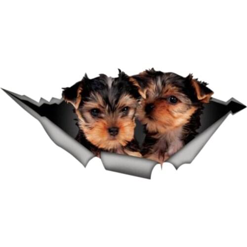 B0757# Self-adhesive 3D Decal Cool Yorkshire Terrier Car Sticker Waterproof Auto Decors on Bumper Rear Window Loptop