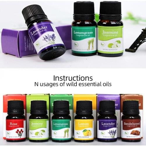 10ML Natural Essential Oil Basil Midnight Rose Summer Rose Lemon For Candle Soap Making Perfume Fragrance Oil Air Fresh Diffuser