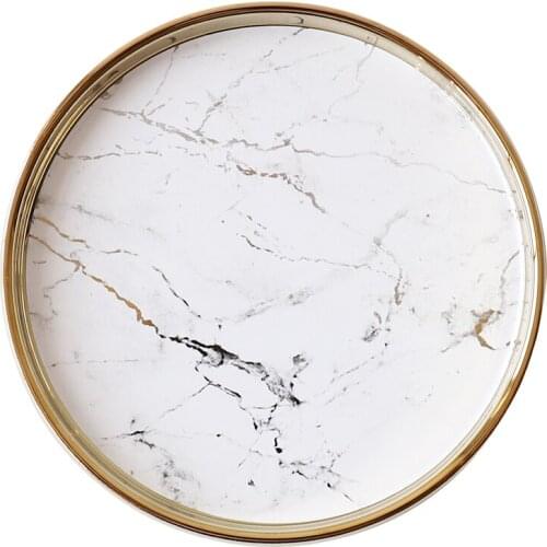 Nordic Style Storage Trays Ceramic Round Trinket Jewelry Storage Trays Perfume Dry Fruit Bandeja Comida Kitchen Items EH50ST