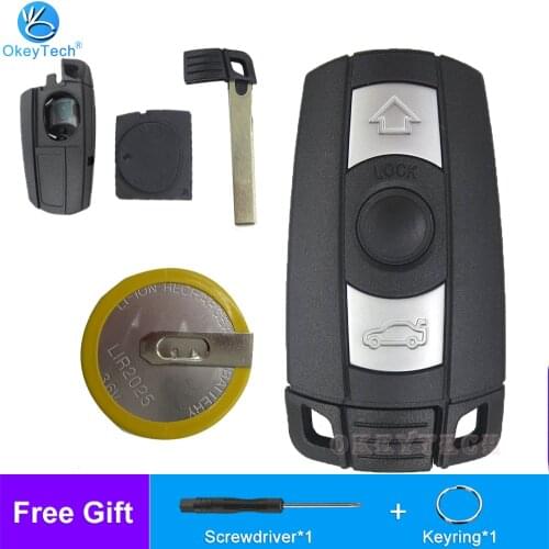 OkeyTech For BMW E61 E90 E82 E70 E71 E87 E88 E89 X5 X6 For 1 3 5 6 Series Remote Key Shell Replacement 3 Button Smart Car Key