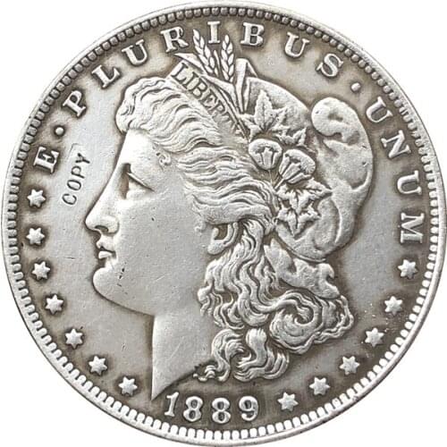 Wholesale Morgan1889-S coins plated-silver Coin Copy 90% coper manufacturing old+f