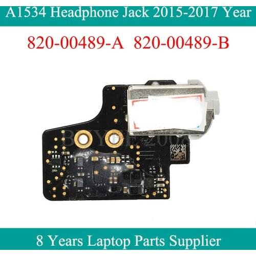 Genuine 12" A1534 Headphone Jack 820-00489-A 820-00489-B 2015 2016 2017 Year For Macbook Air A1534 Audio Board Port Connector