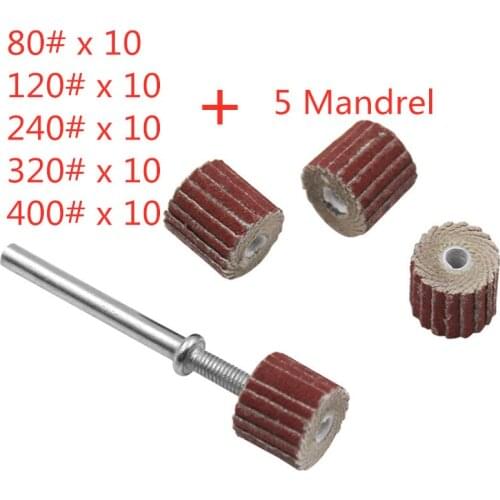 55PCS/SET Sandpaper Sanding Flap Polishing Wheels Sanding Disc Dremel Accessories Shutter Polishing Wheel for Rotary Tool