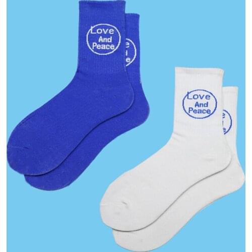 Tide Socks Love and Peace Love and Peace Literary Youth Men and Women Street Socks Personality Couple Socks Harajuku Art Socks