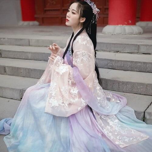 Vintage Tang Suit Ancient Hanfu Dress Women Chinese Traditional Costume Fairy Princess National Dance women hanfu costume