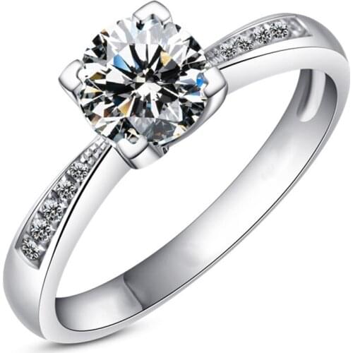 Jewelry 925 Sterling Silver Ring Big Diamond Original Design Ladies Proposal Couple Marriage Luxurious Exquisite Beautiful Gift