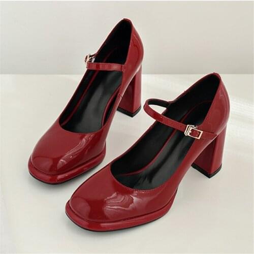 2020 Fashion Summer Office Lady Woman Sandals Woman Pumps Classic Design Mature Square Toe Thin High Heels Shoes Woman