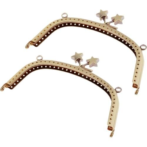 2pcs Metal Purse Frame Classic Star Kiss Clasp Lock Arch Frame For Wallet Coin Bag Making