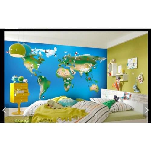 3d wallpaper custom 3d wall murals wallpaper map of the world cartoon animal childrens room wall 3d living room photo wallpaper