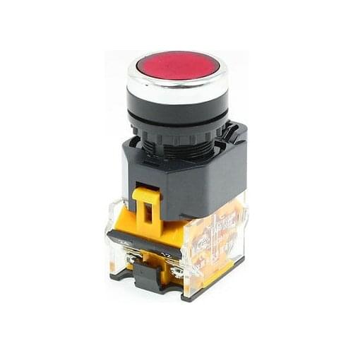 AC 380V 10A 1NO 1NC DPST 22mm Thread Red Momentary Push Button Switch LA38-11