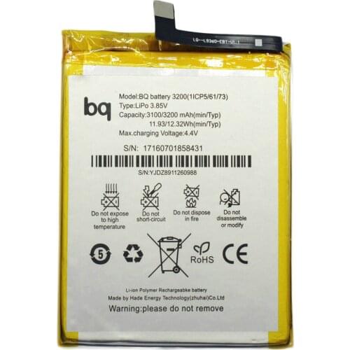 2pcs/lot 3200mAh Battery for BQ Aquaris X5 Plus Batteries
